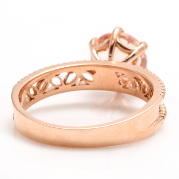 1.70Cts Natural Morganite 14k Solid Rose Gold Ring